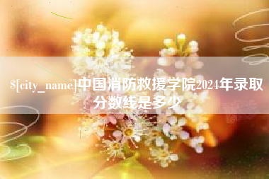 林州中国消防救援学院2024年录取分数线是多少