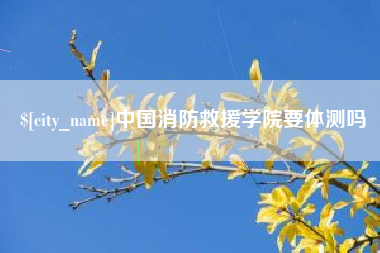 林州中国消防救援学院要体测吗