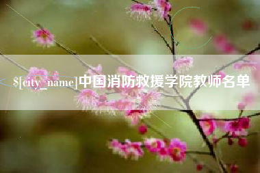 林州中国消防救援学院教师名单