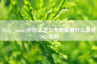 林州中控证怎么考取需要什么条件2024年的